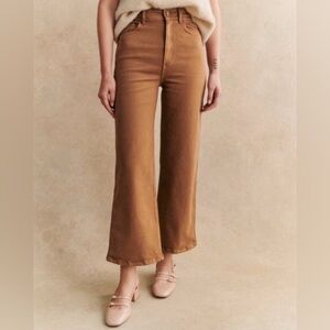 Sezane Le Crop Jeans 36 in Coffee